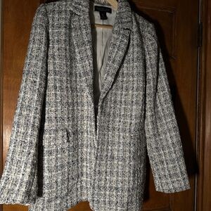 Rachel Zoe Black and White Tweed Blazer
